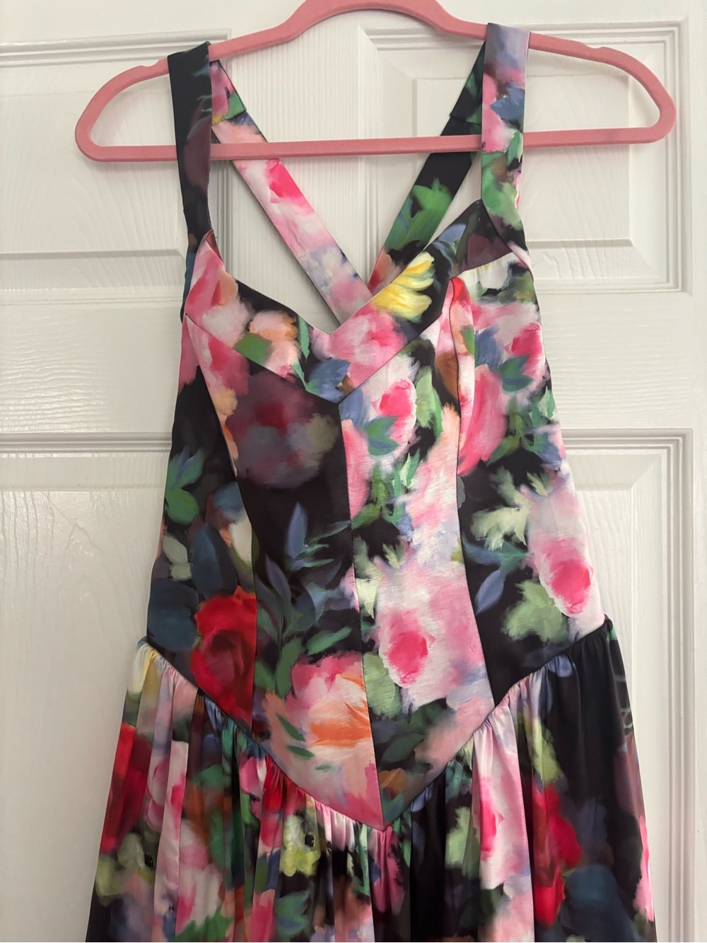 Show Me Your Mumu Pink Green Blue Floral Ruffle Dress